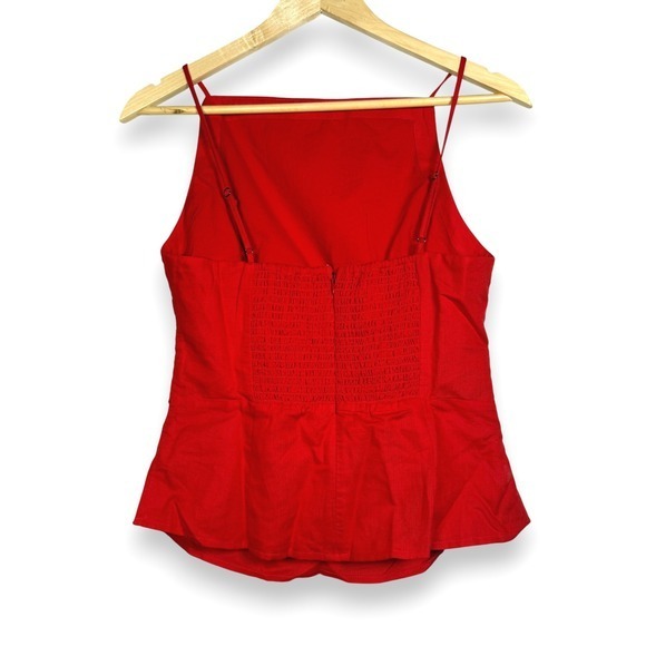 Madewell Ruched Squareneck Tank in Linen-Cotton Size 4 - Picture 4 of 11